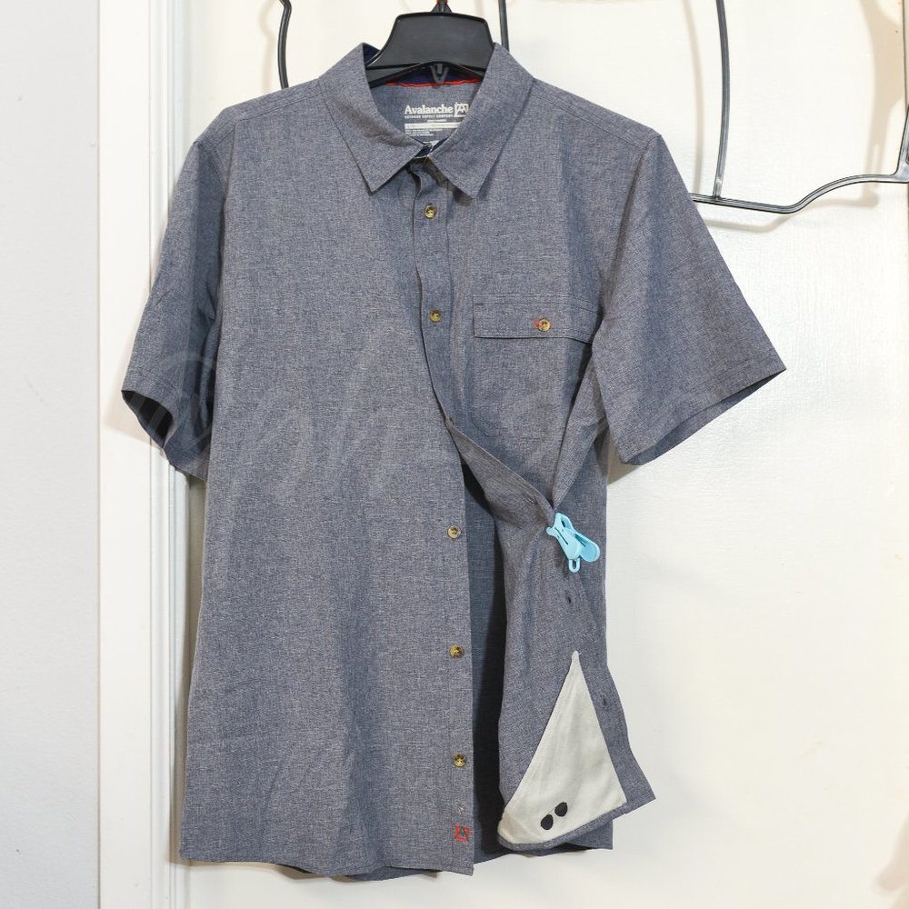 NWT Avalanche Men's Short Sleeve Woven Shirts  BLUE - Picture 4 of 7